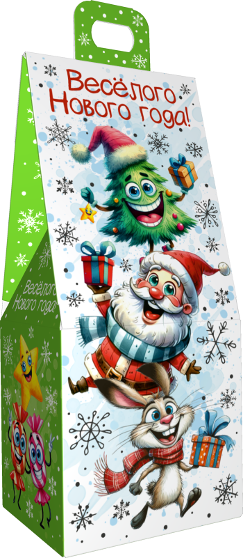 Коробка новогодняя подарочная Новогоднее веселье, 90х70х200 (+30) мм (домик) — изображение 4